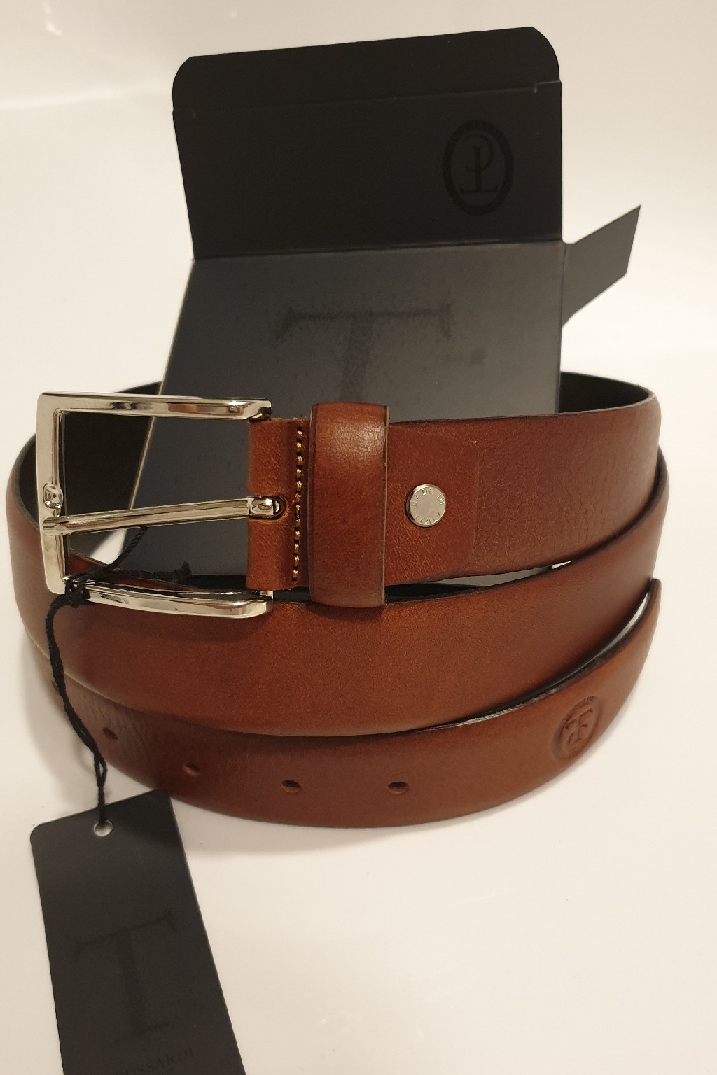 Znackovy kozeny pasek Trussardi hnedy (3)